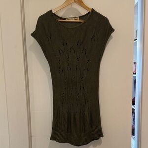 Aqua Blu Olive Knit Tunic Top or sweater dress